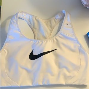 White Nike sports bra
